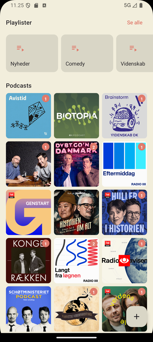 PodWise home screen